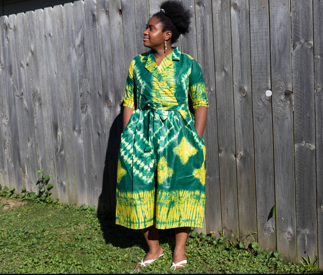 Adire Collared Dress
