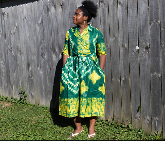 Adire Collared Dress
