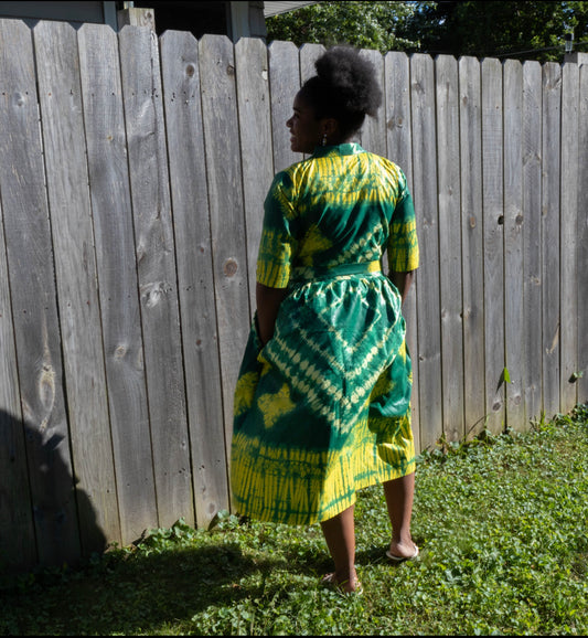 Adire Collared Dress