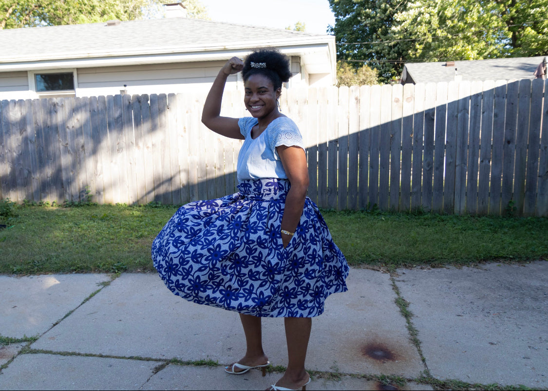 Ankara Pleated Skirt