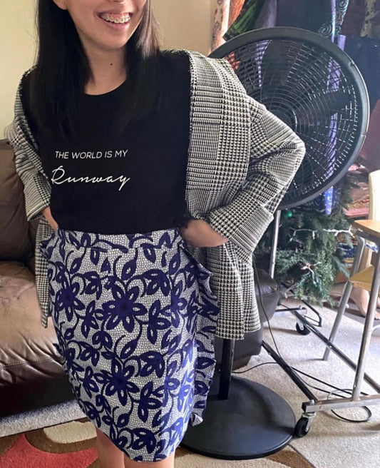 Ankara Side Pleated Skirt